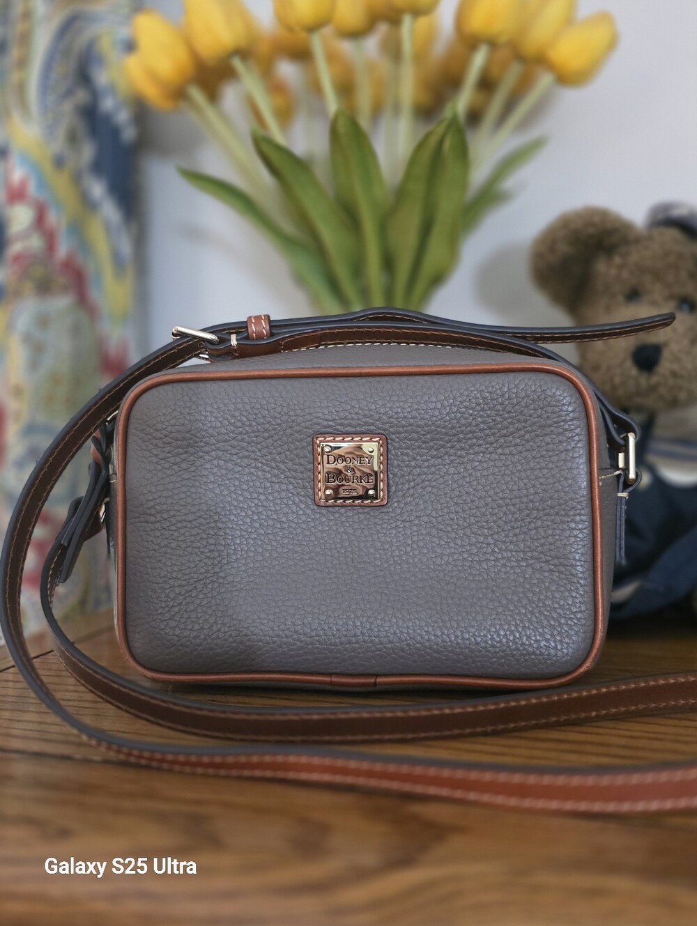 Dooney & Bourke Pebbled Leather Crossbody Bag in Gray NWOT,  Includes Dustbag